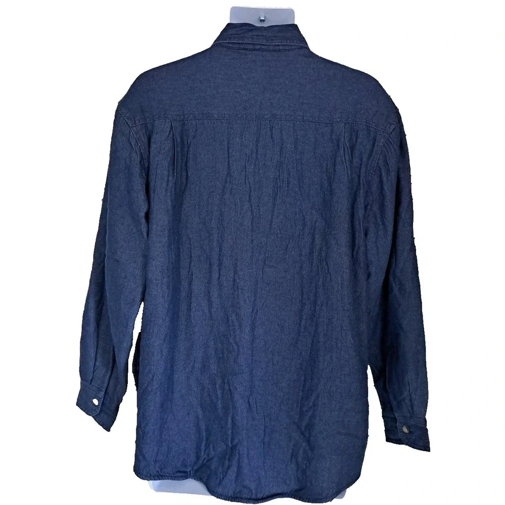 Wrangler Denim Chambray Shacket M Blue Sherpa Lined Button Front‎ Pockets NWT